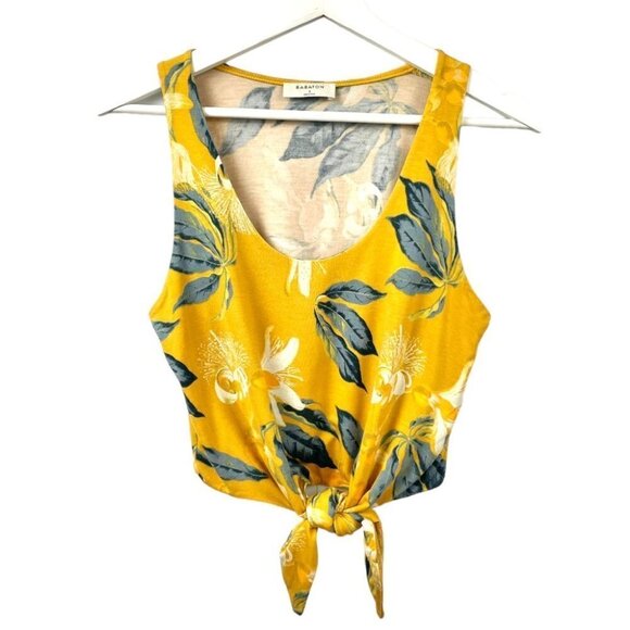 ** Babaton Jeronimo Cairo Gold Printed Tie Front Tank Top Size S - Picture 5 of 8